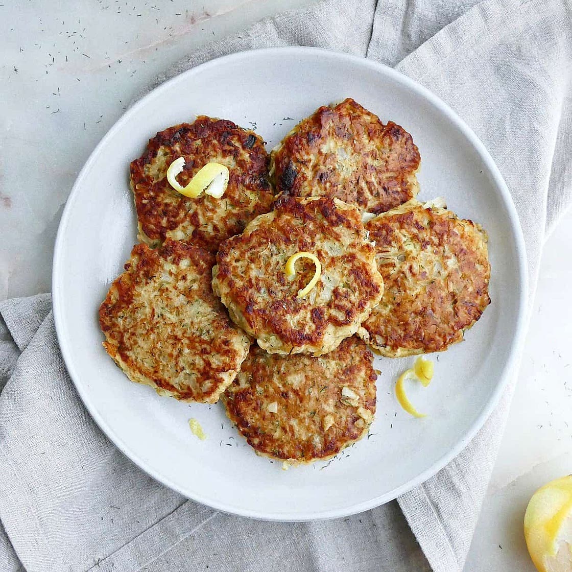 Lemon Dill Kohlrabi Fritters