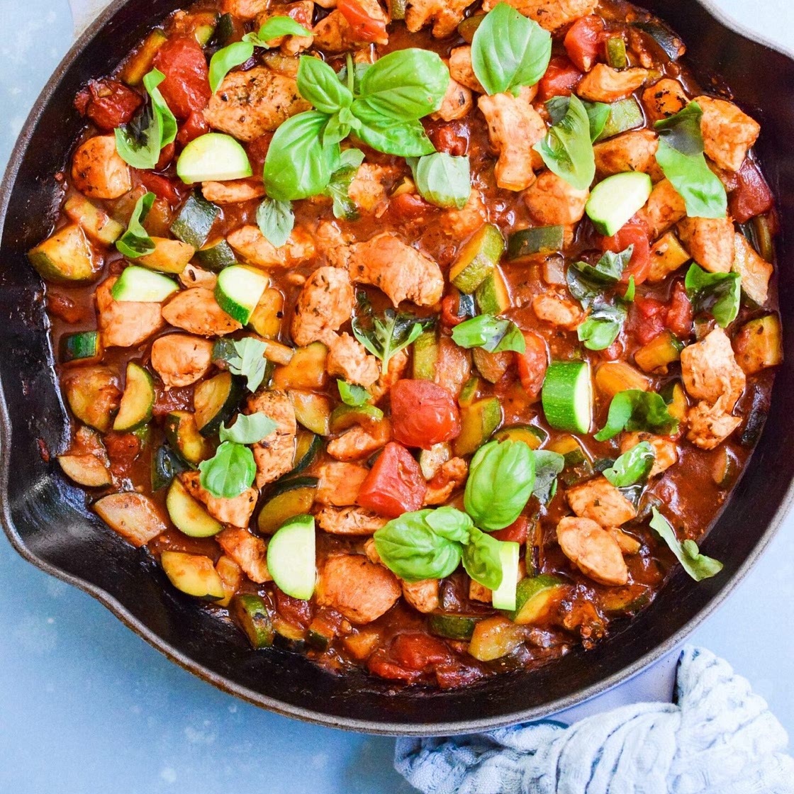 Easy Italian Chicken Zucchini Skillet (with Tomatoes)