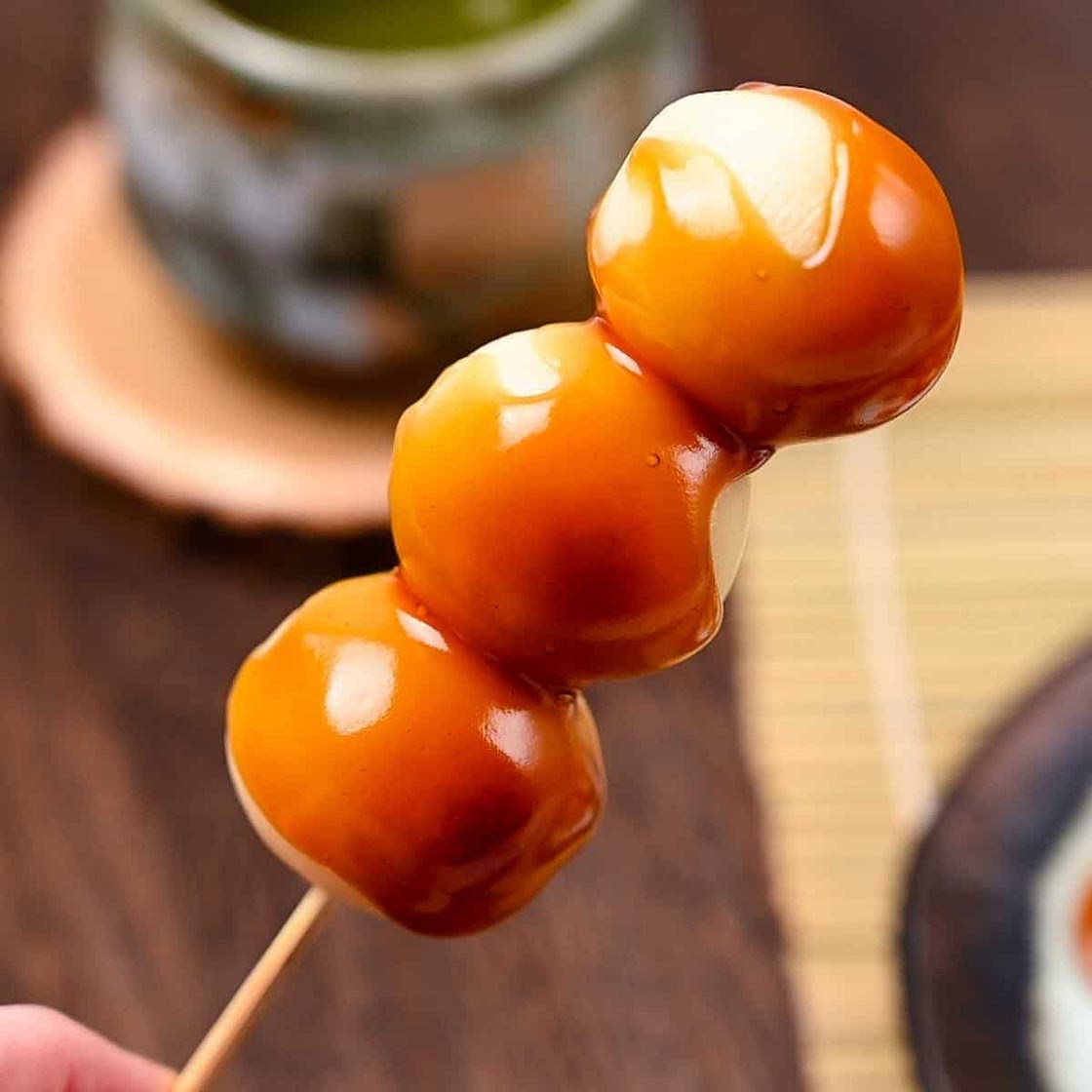 Easy Tofu Mitarashi Dango (Japanese Rice Dumplings with Sweet Soy Glaze)