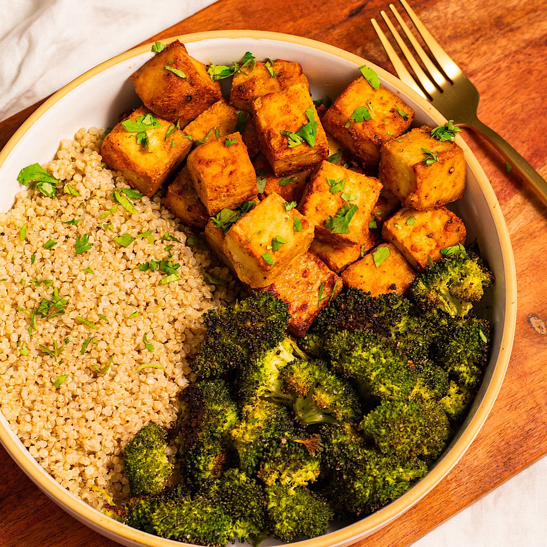Savory and crispy oven baked tofu
