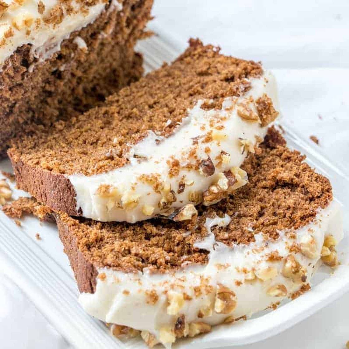 Copycat Starbuck's Gingerbread Loaf with Cream Cheese Frosting