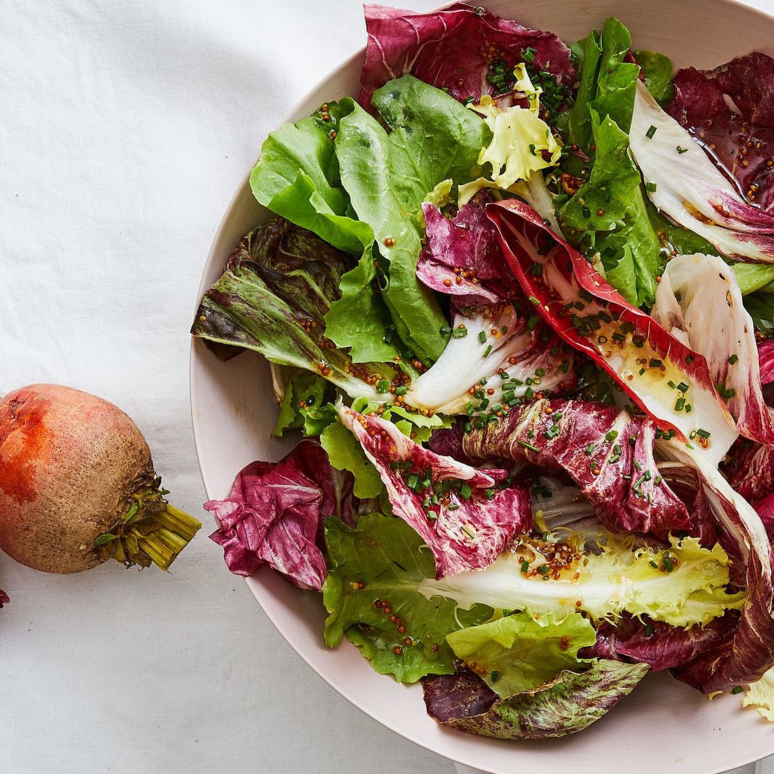 Escarole and Radicchio Salad with Honey-Mustard Vinaigrette Recipe