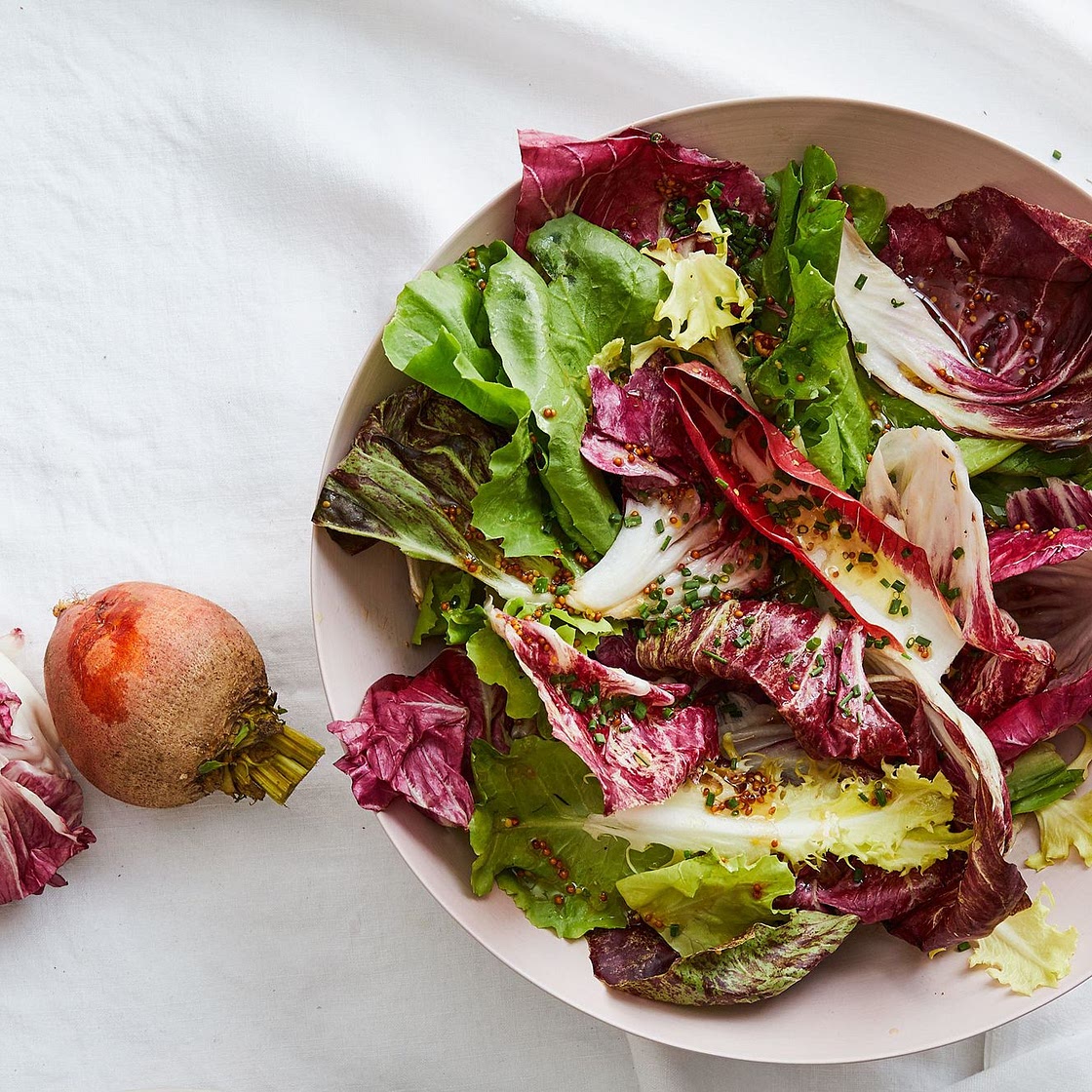 Escarole and Radicchio Salad with Honey-Mustard Vinaigrette Recipe
