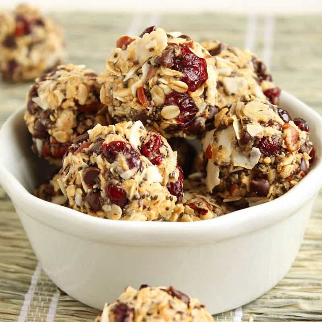 No Bake Cherry Pecan Chia Energy Bites