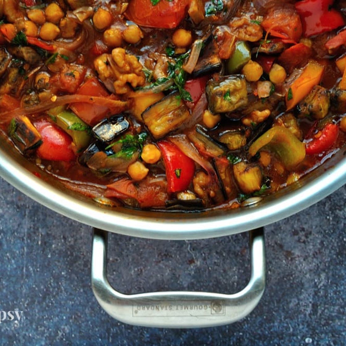 Romani Eggplant Chickpea Stew
