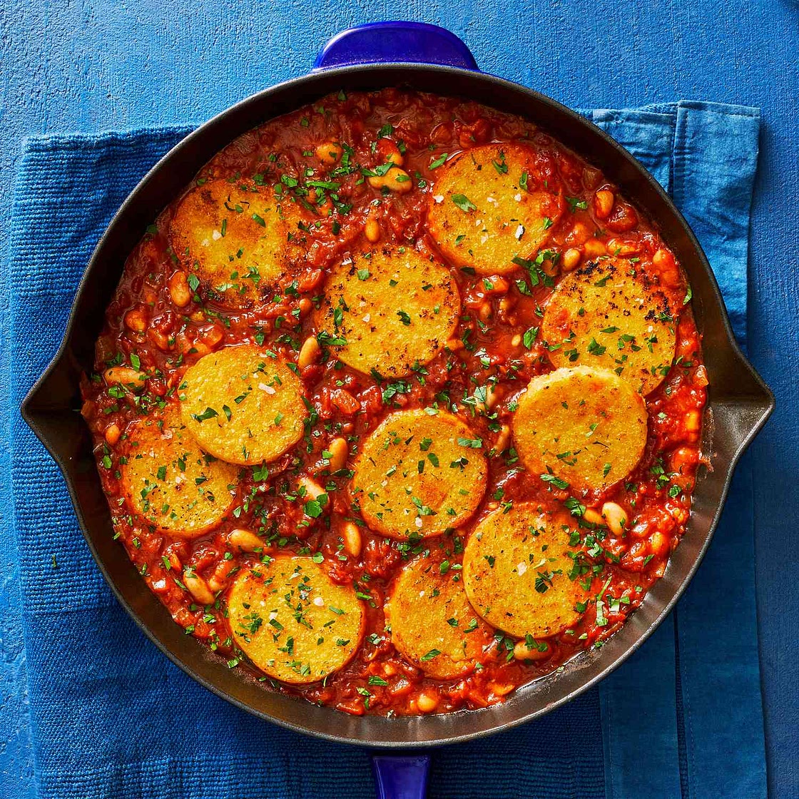 Skillet Polenta in Creamy Tomato Sauce