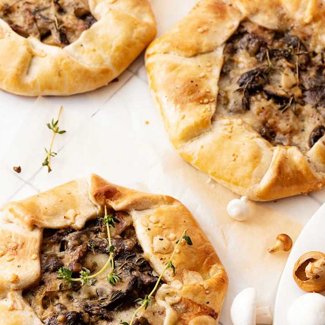 Mini galetes de cogumelos