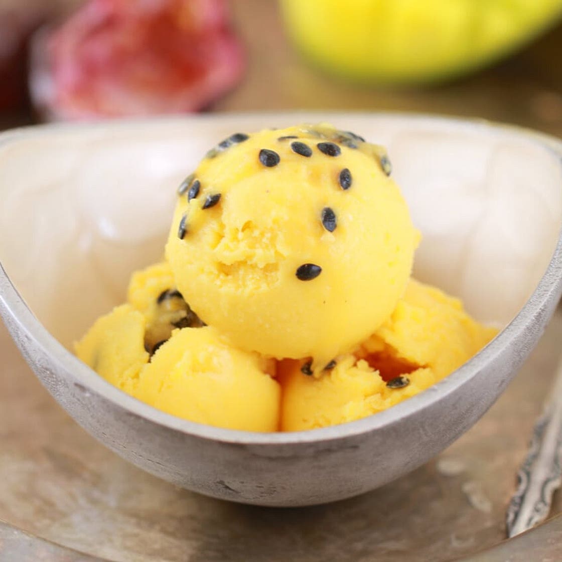 Homemade Mango & Passionfruit Sorbet (No Machine)