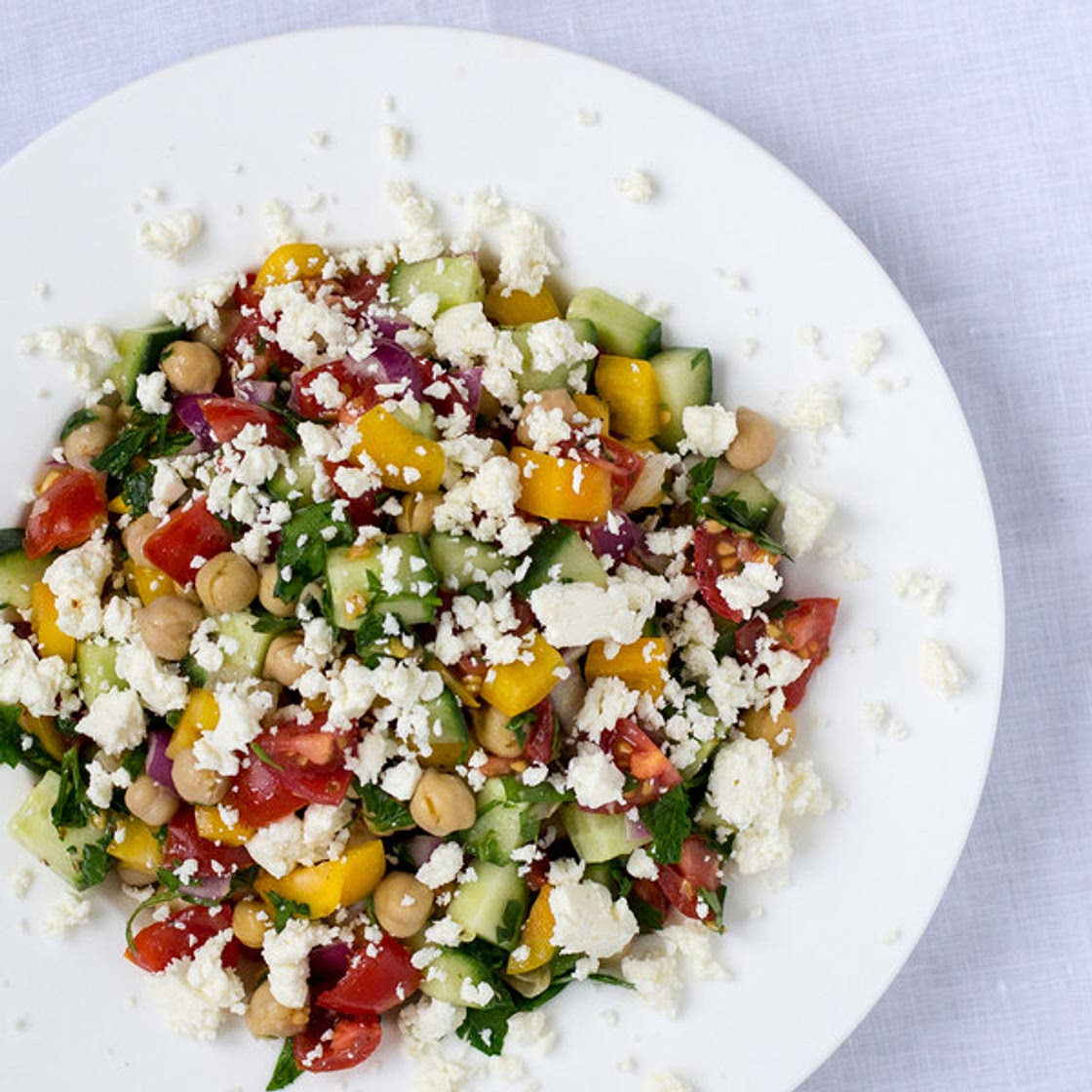 Mediterranean Chickpea Salad with Lemon Vinaigrette