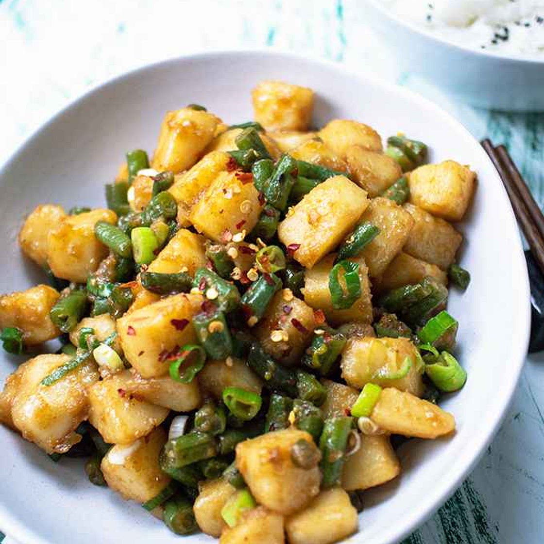GREEN BEANS AND POTATOES(ASIAN-STYLE)