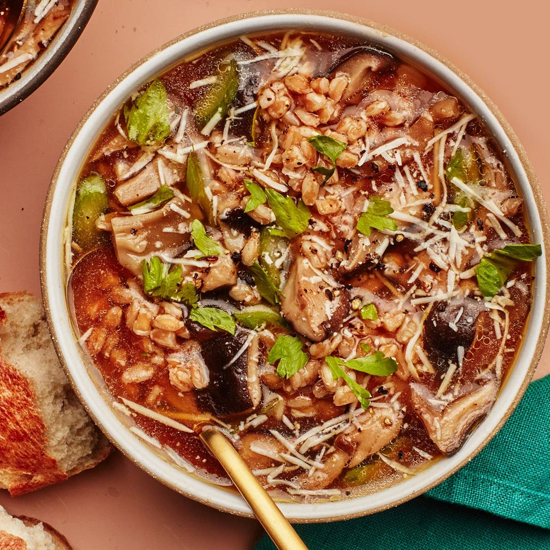 Mushroom-Farro Soup