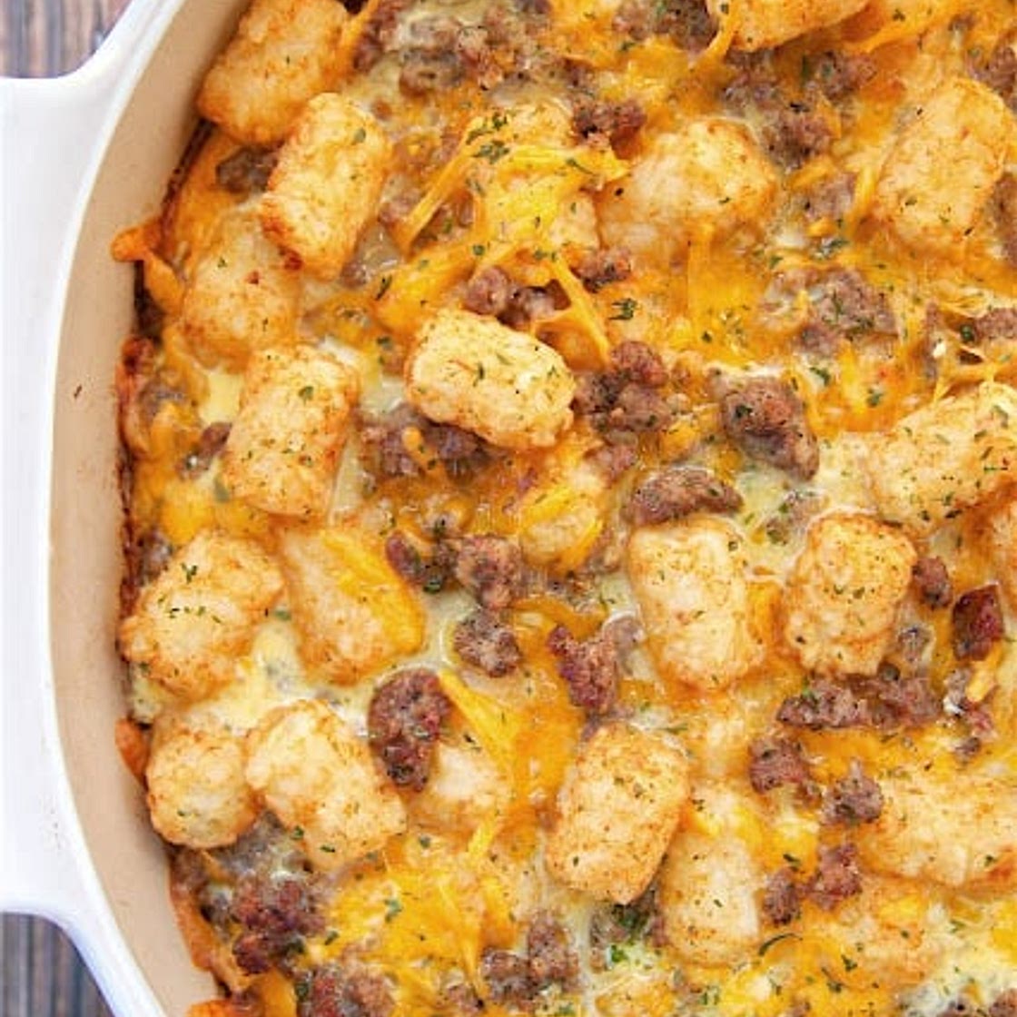 Tater Tot Sausage Breakfast Casserole
