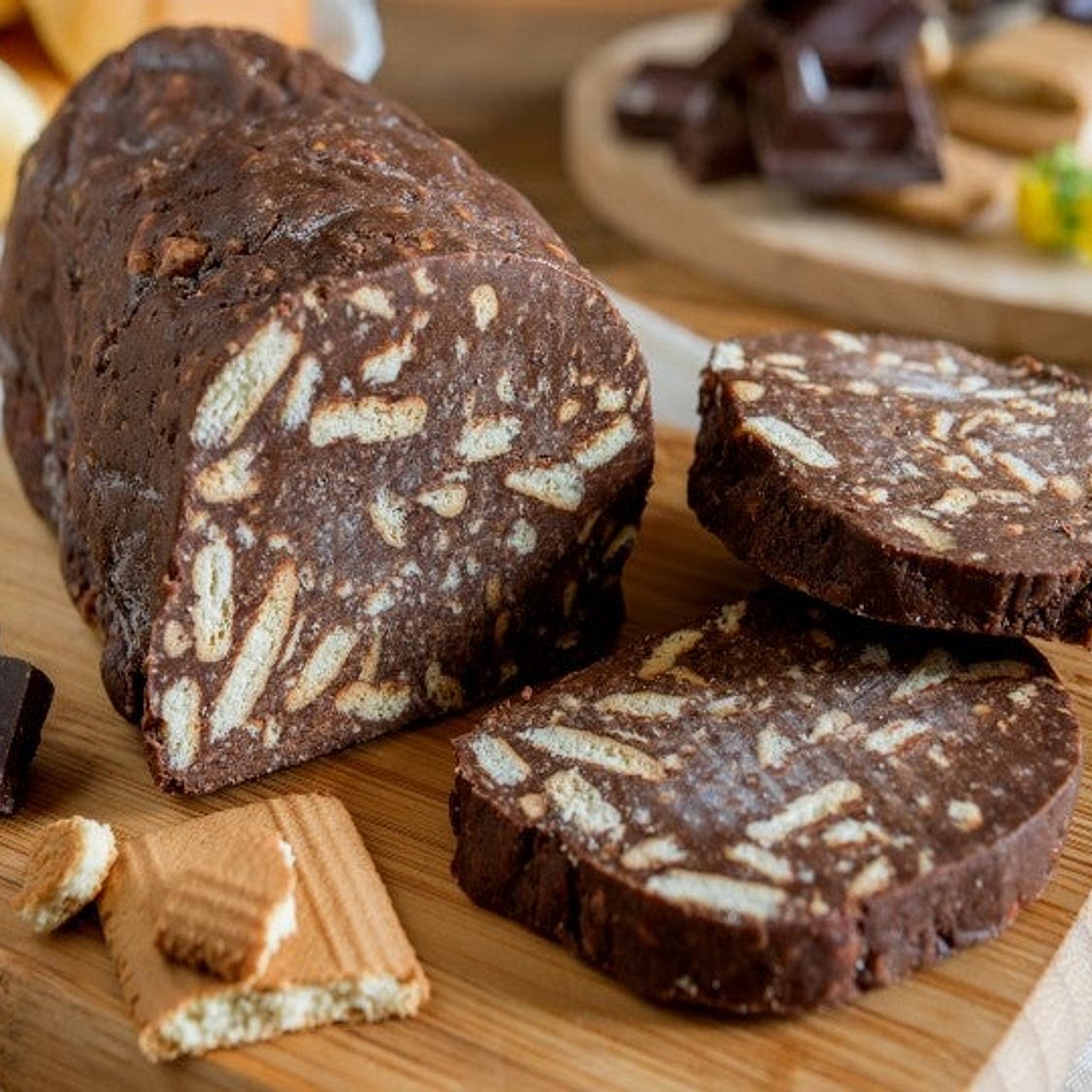 Delicioso SALAMI de CHOCOLATE con GALLETAS MARÍAS, ¡para vender!