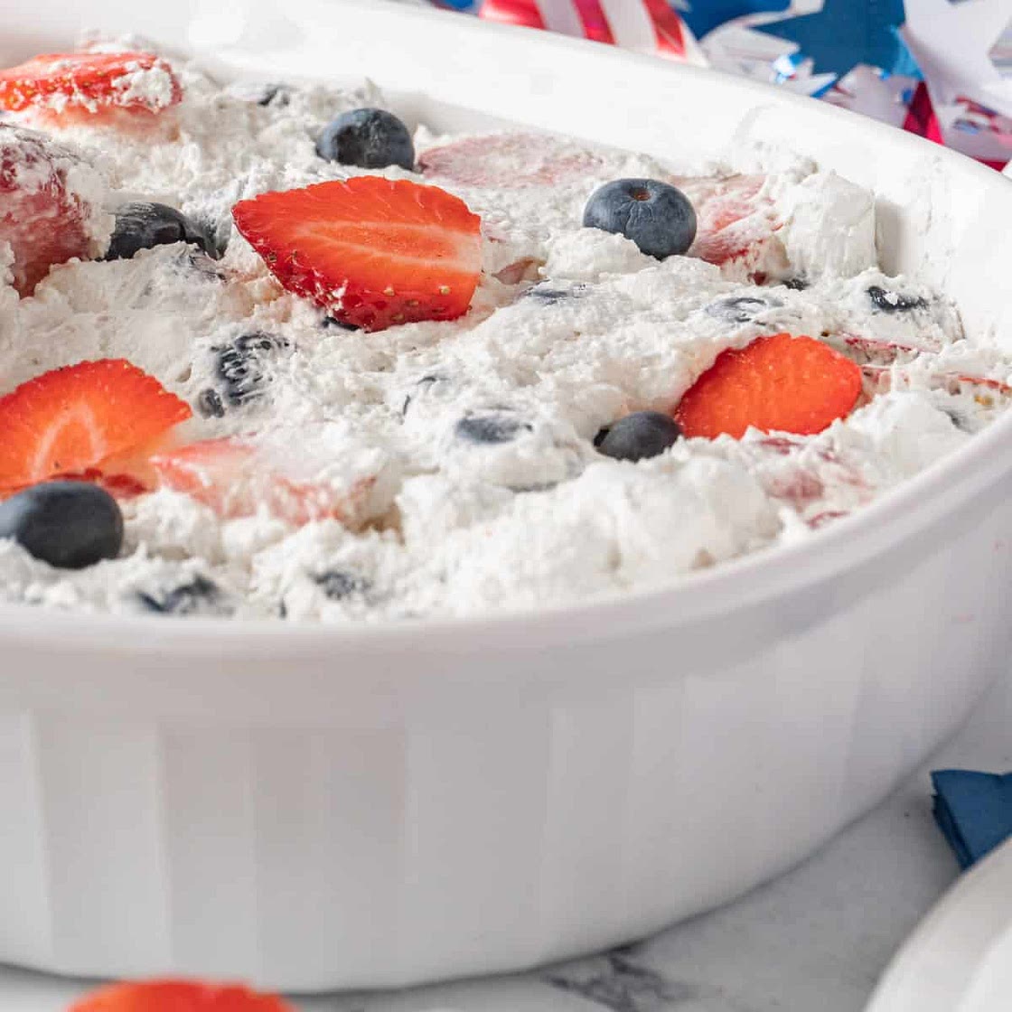 Red White and Blue Cheesecake Salad