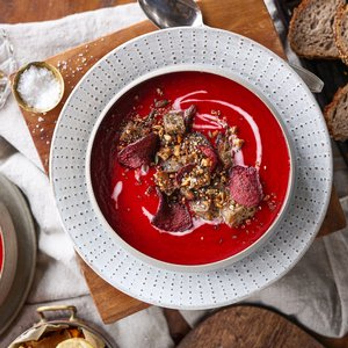 Creamy Beetroot & Sweet Potato Soup
