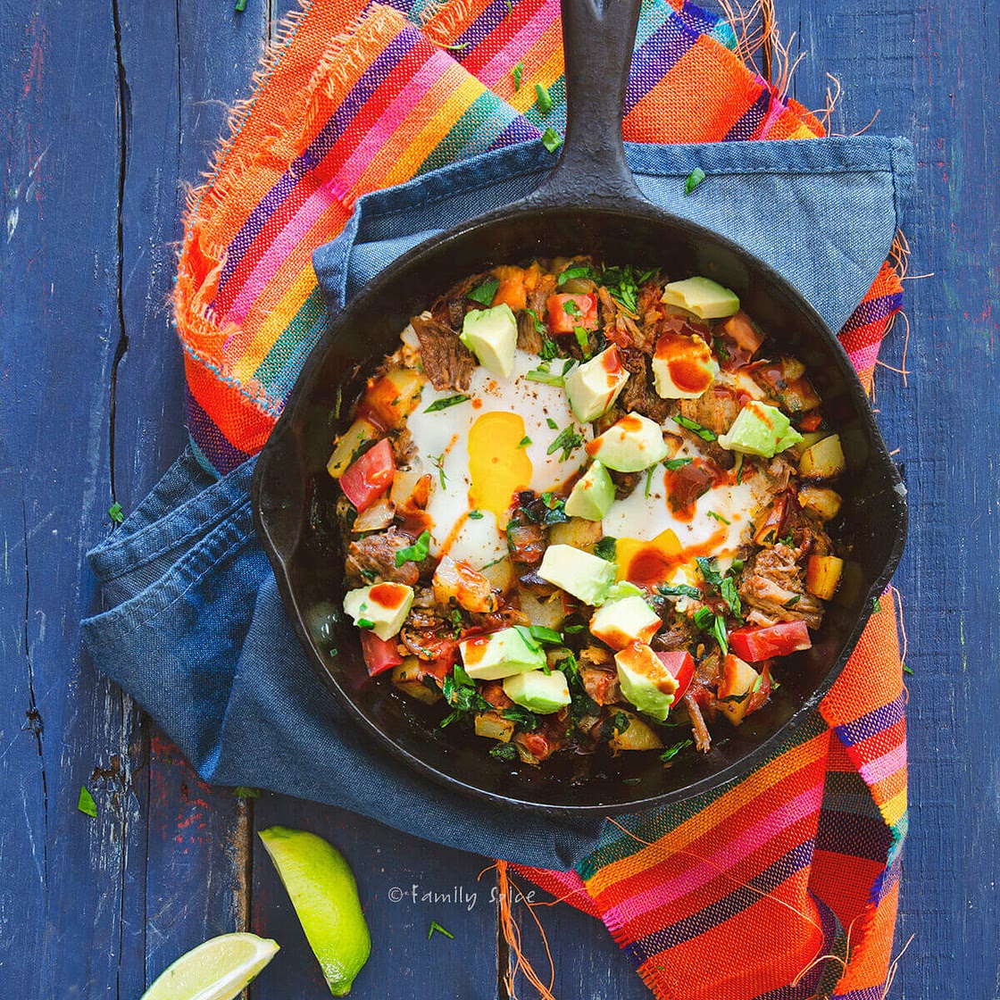 Leftover Pulled Pork Breakfast Hash with Eggs