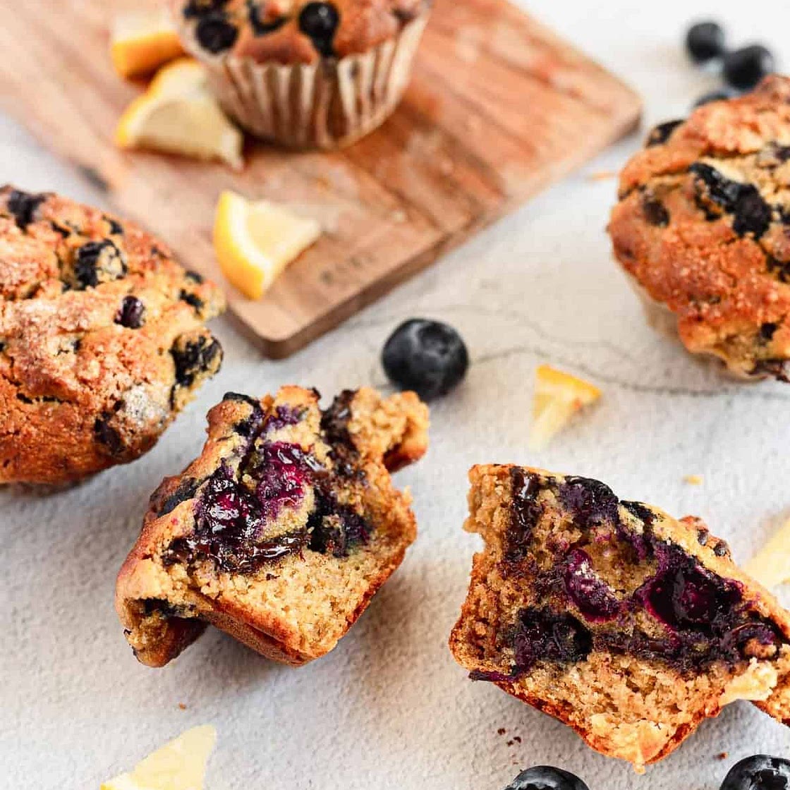 Gluten free lemon blueberry muffins