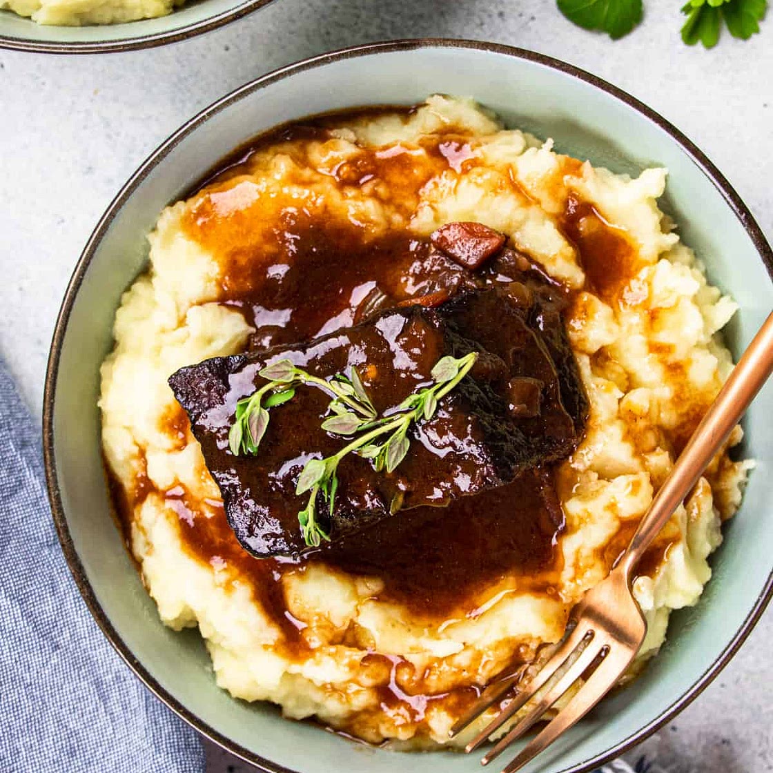 Red Wine Braised Short Ribs in Dutch Oven