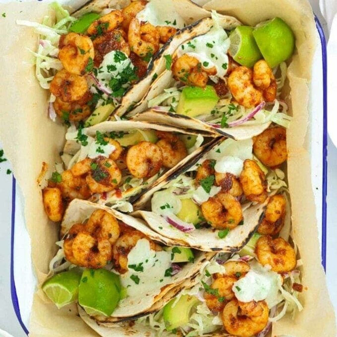 Prawn Tacos {with Zesty Dressing}