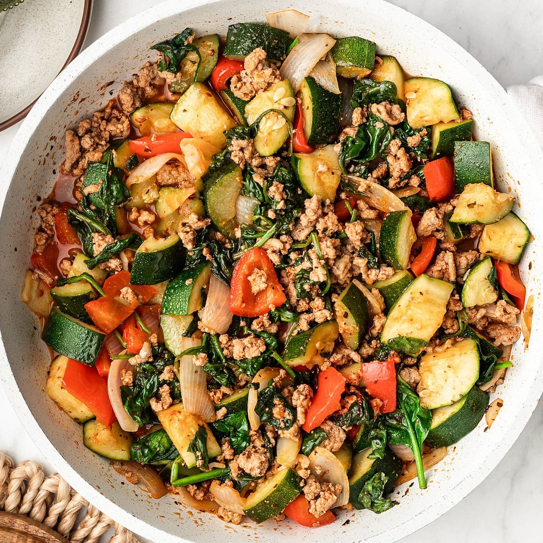Easy Ground Turkey and Zucchini Skillet