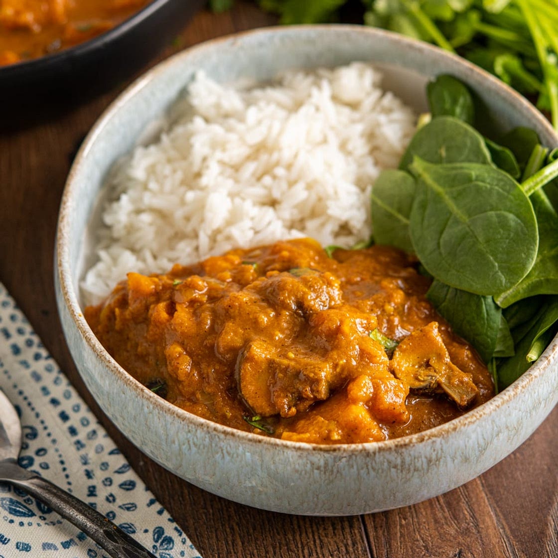 Sweet Potato and Mushroom Curry (Stove Top or Instant Pot)