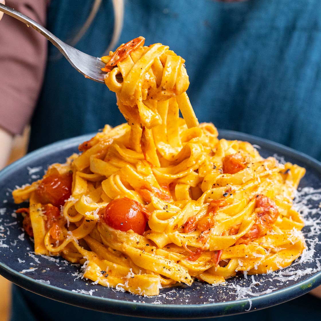 Roasted Tomato and Mascarpone Tagliatelle