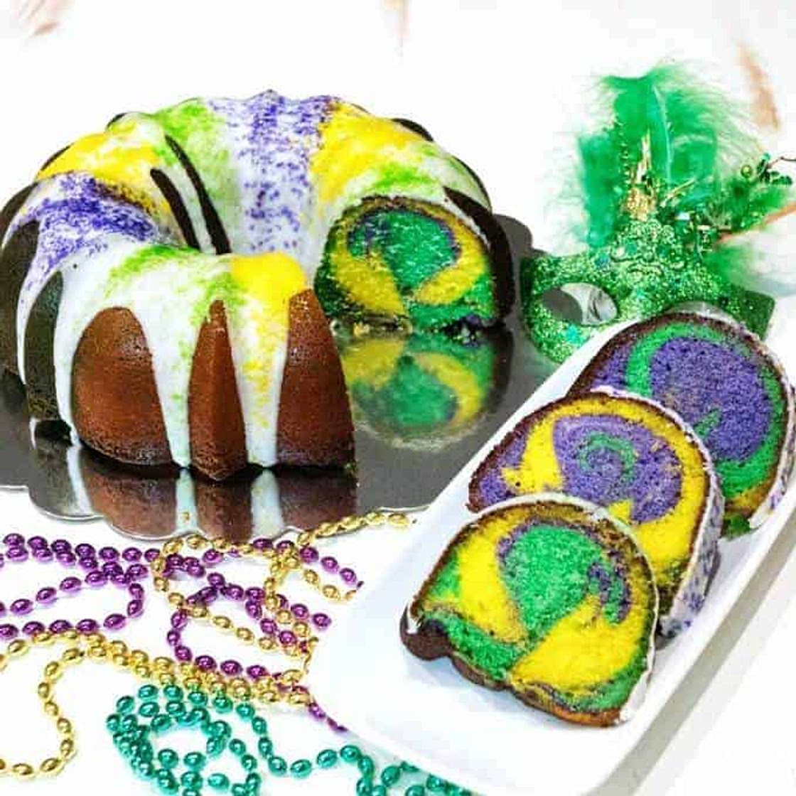 Mardi Gras Lemon Bliss Bundt Cake