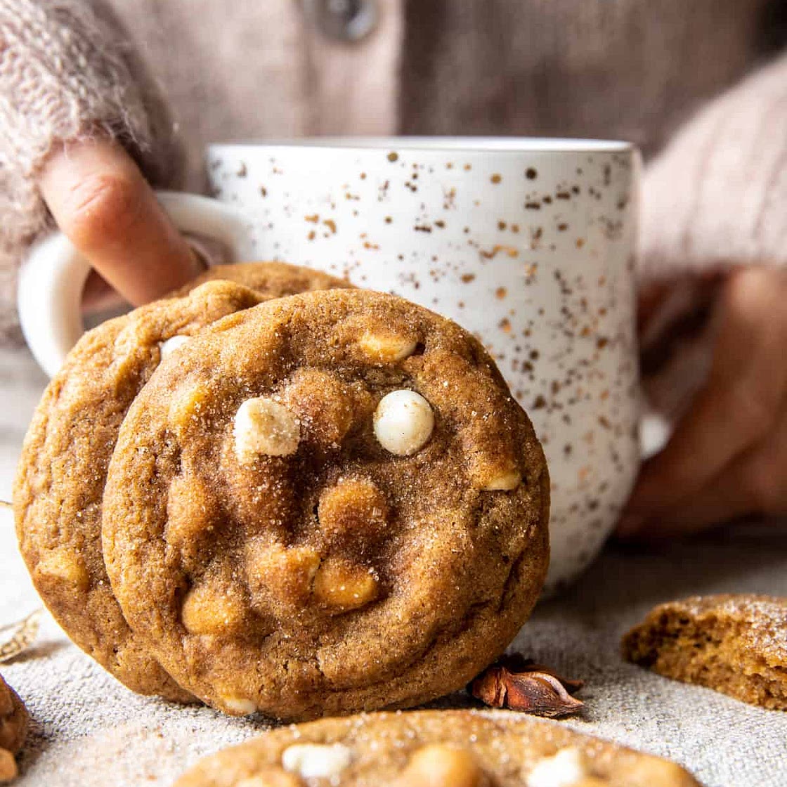 White Chocolate Chai Pumpkin Snickerdoodles
