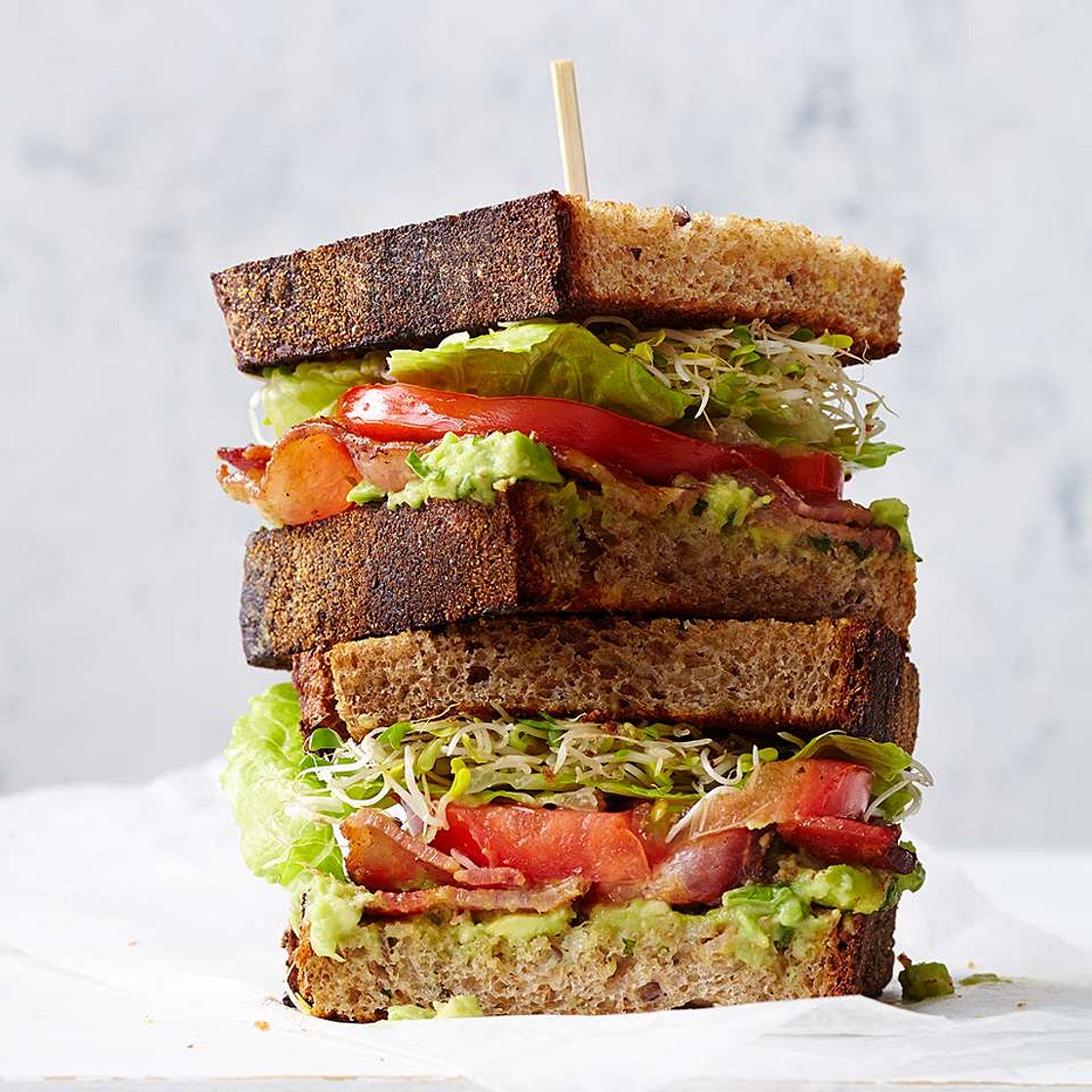 BLATs (Bacon-Lettuce-Avocado-Tomato Sandwiches)