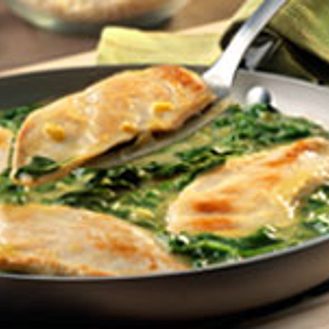 Healthy Lemon Chicken Scallopini with Spinach