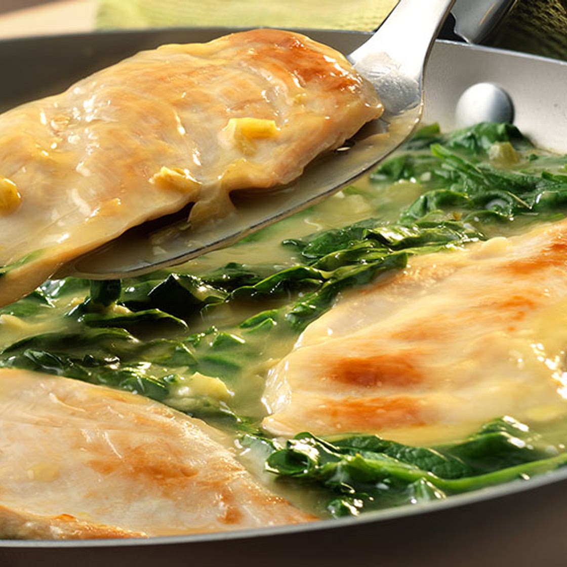 Healthy Lemon Chicken Scallopini with Spinach