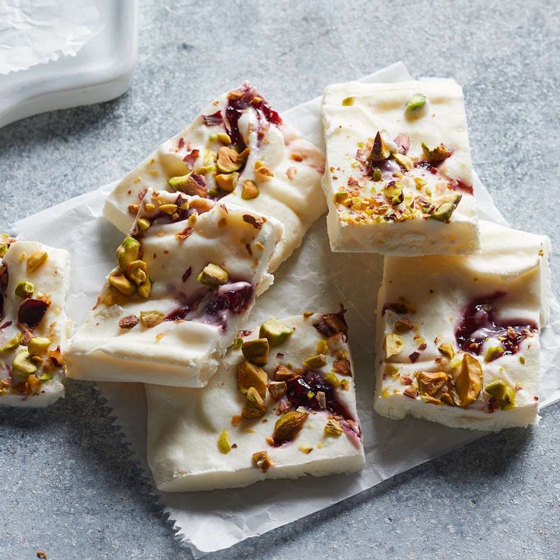 Raspberry-Pistachio Greek Yogurt Bark