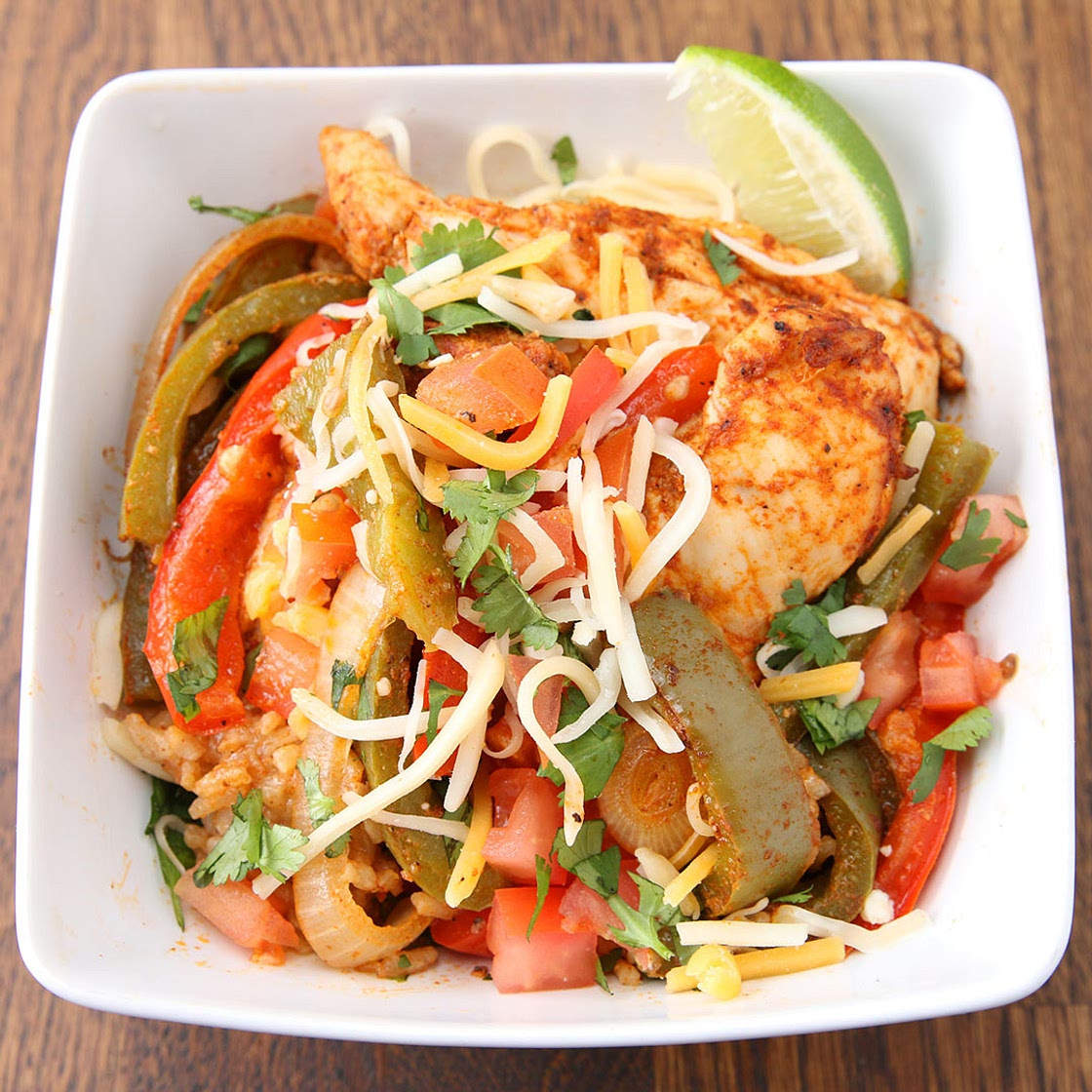Easy Chicken Fajita Rice And Veggie Bake Recipe by Tasty