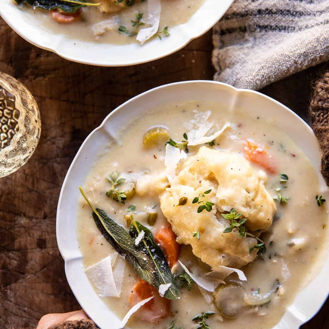 30 Minute Creamy Chicken and Parmesan Sage Dumplings