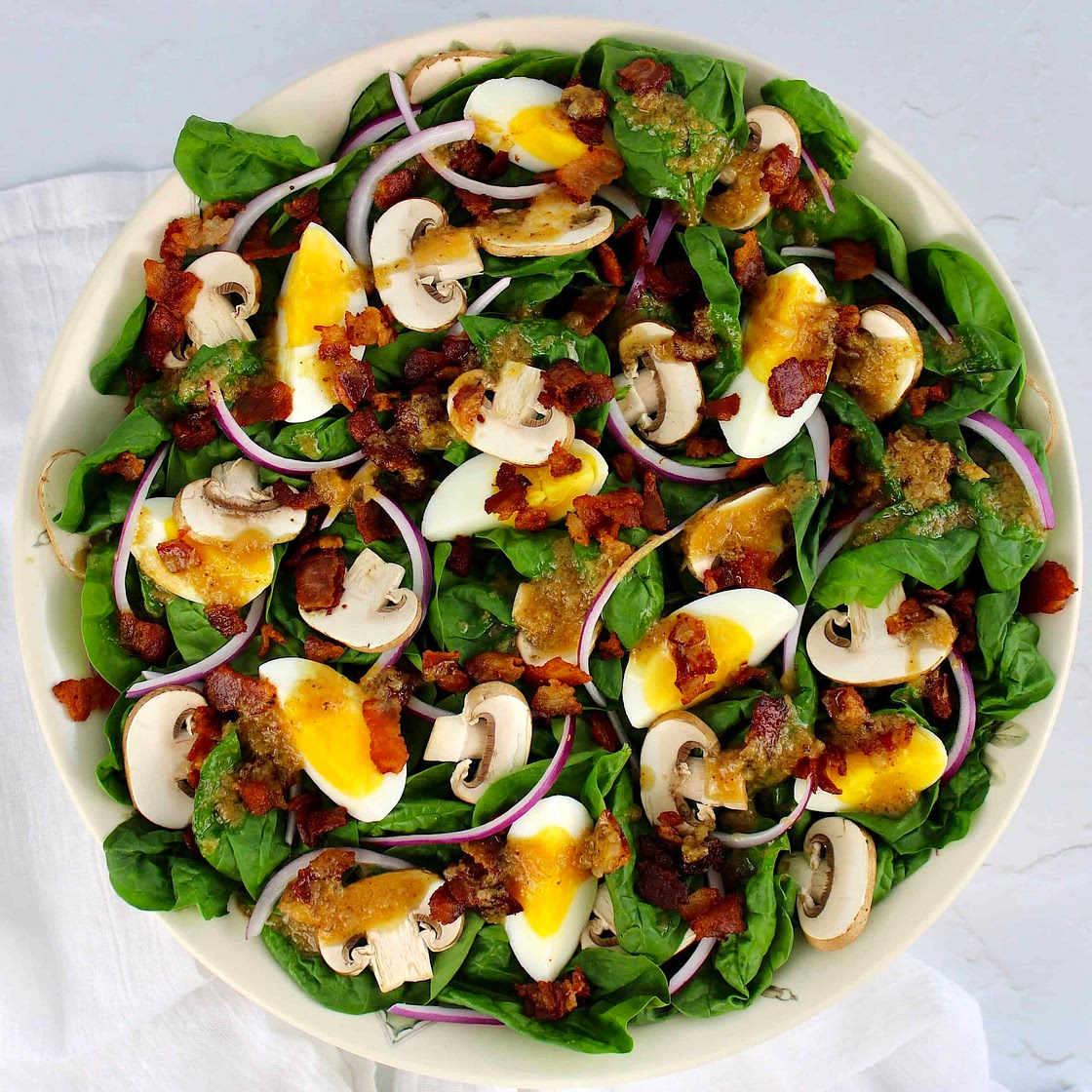 Keto Spinach Salad with Hot Bacon Dressing