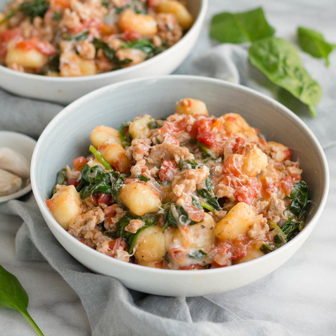 Cheesy One-Pot Gnocchi with Italian Sausage & Spinach