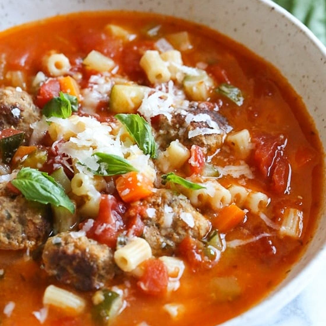 Instant Pot Turkey Meatball and Ditalini Soup