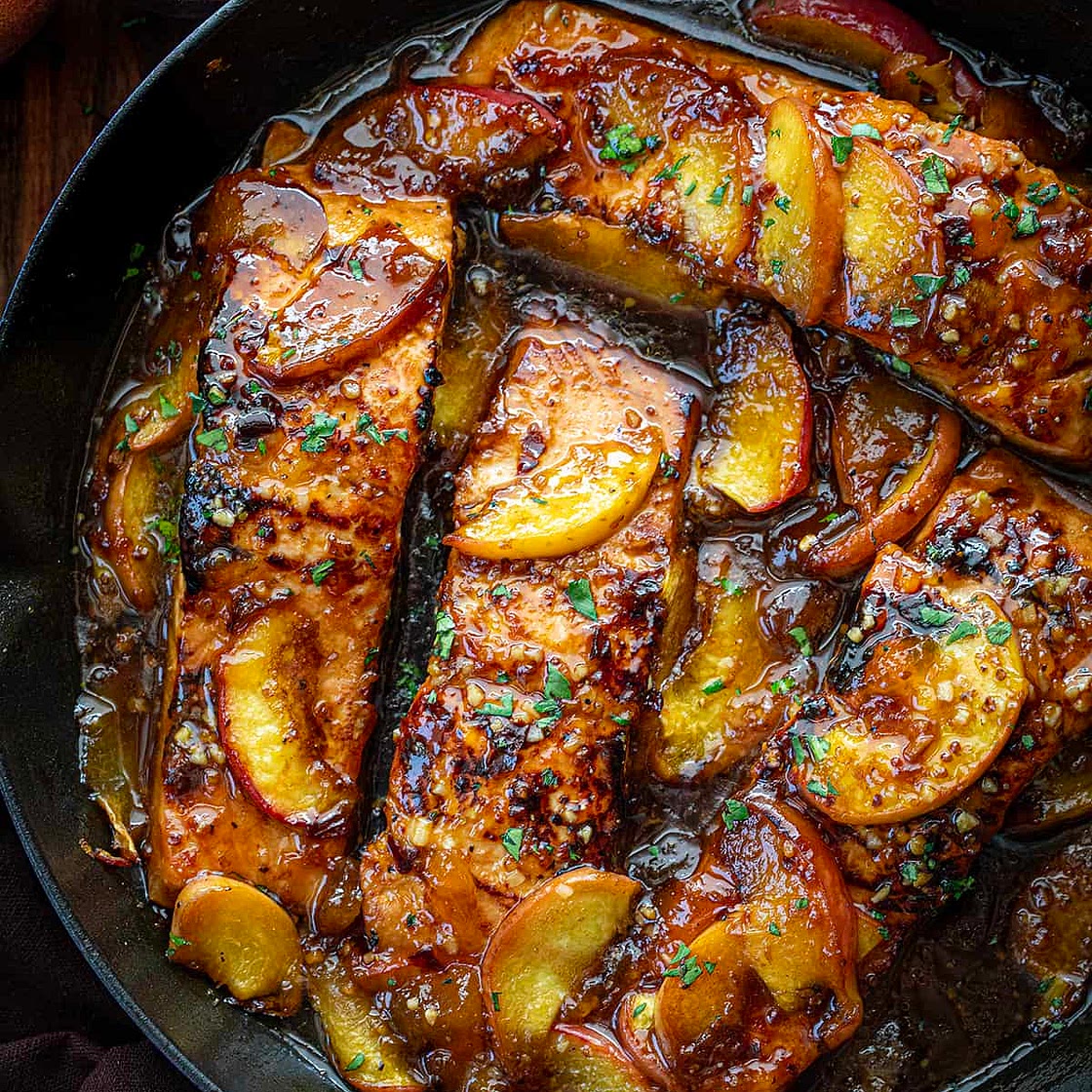 Bourbon Peach Roasted Salmon
