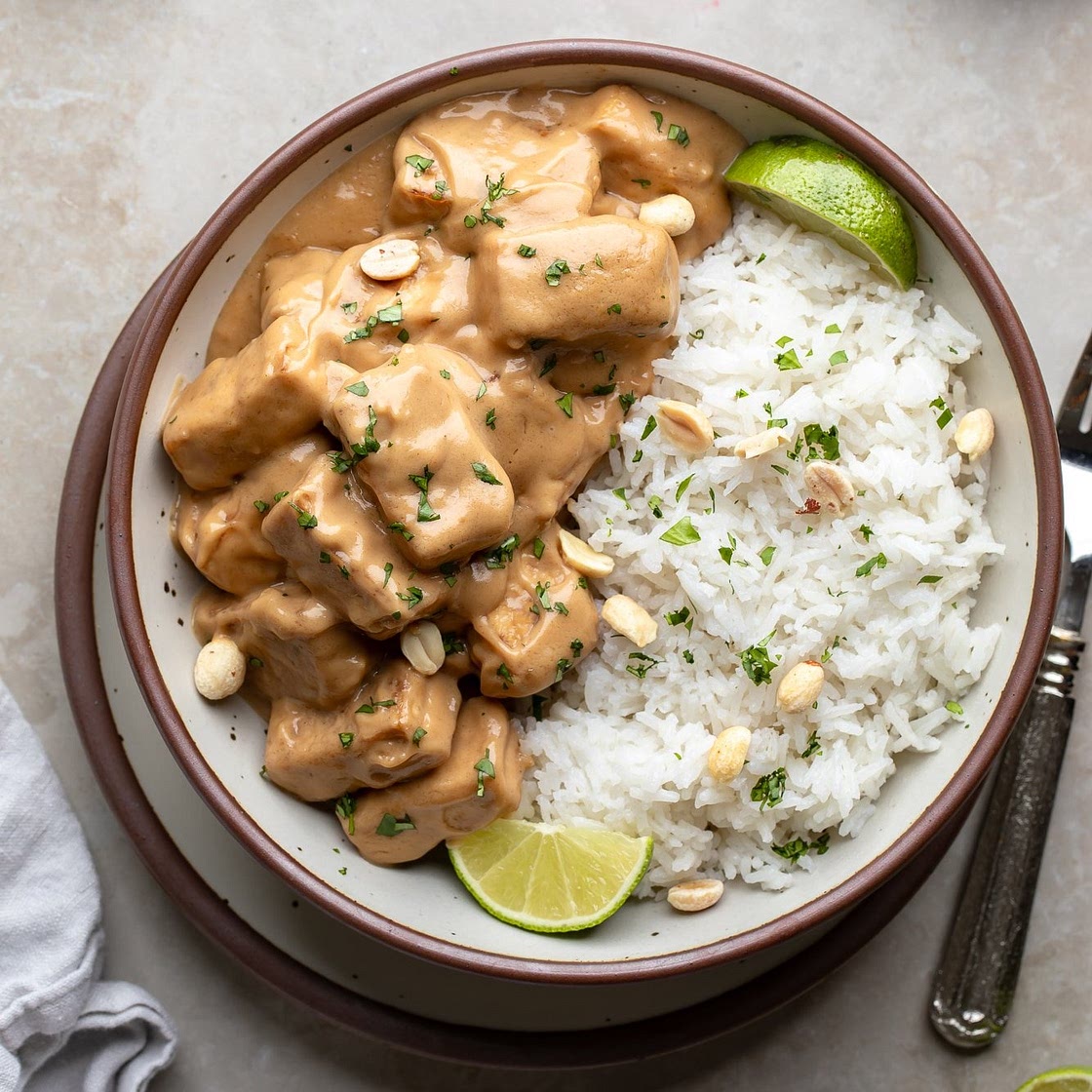 Peanut Tofu with Coconut Rice