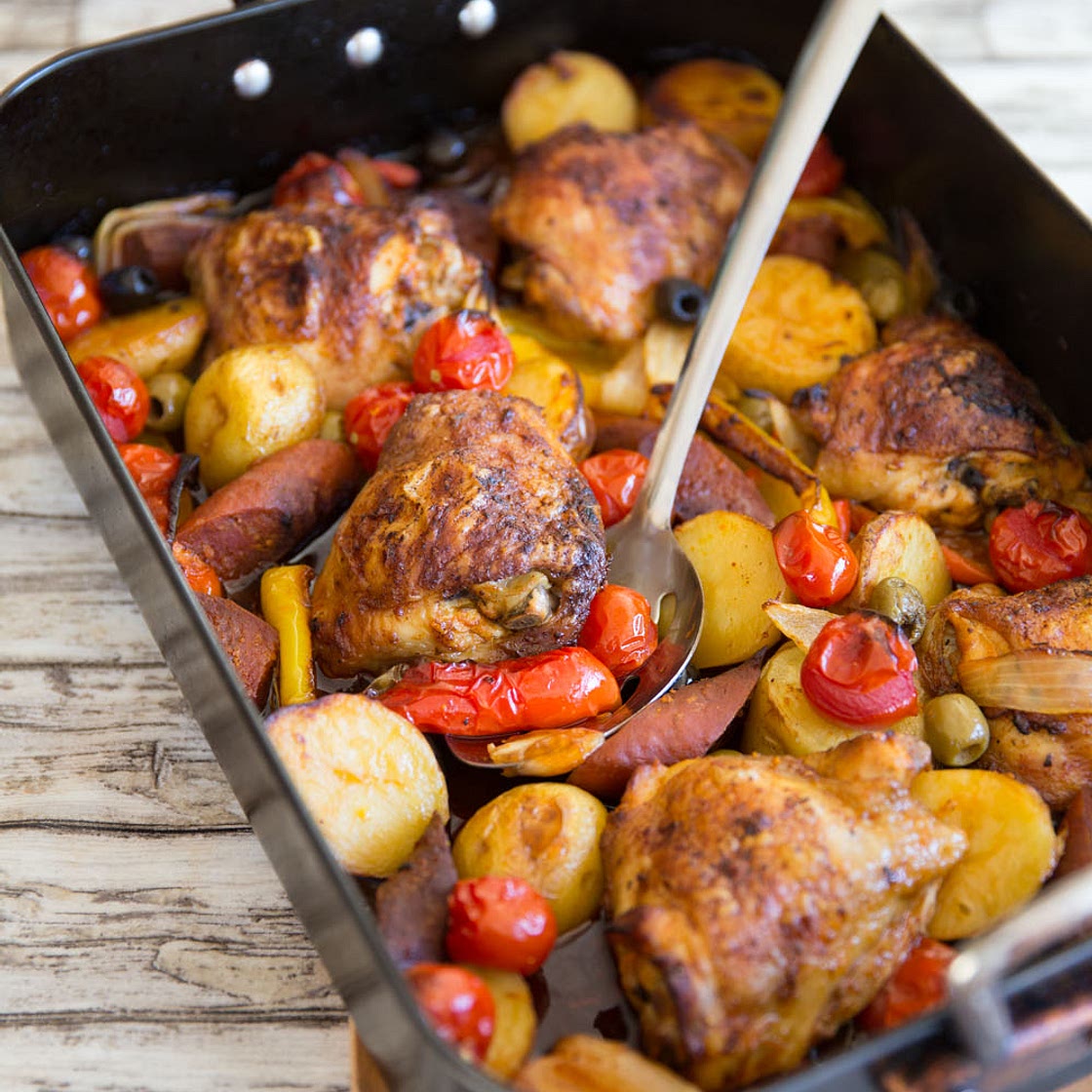 Spanish Chicken Tray Bake