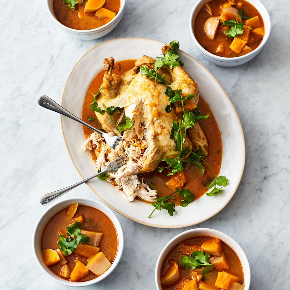 Thai red chicken & butternut squash soup