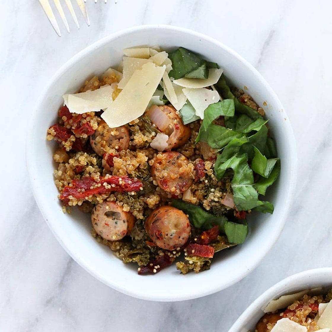 Italian Chicken Sausage Quinoa Casserole