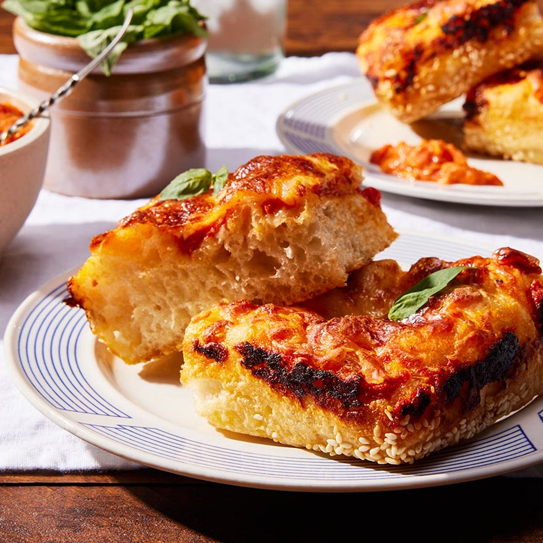 Sesame-Crusted Spicy Pizza