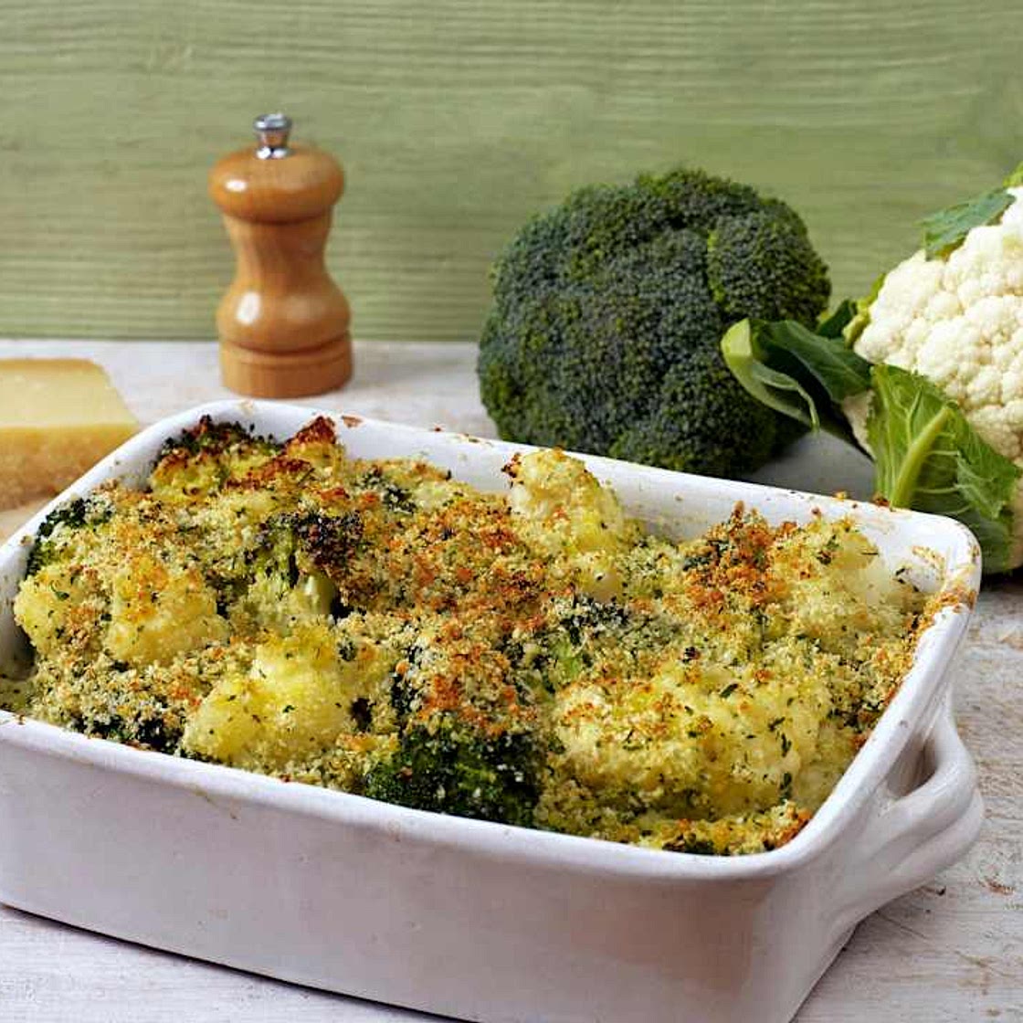 Cauliflower and Broccoli Gratin