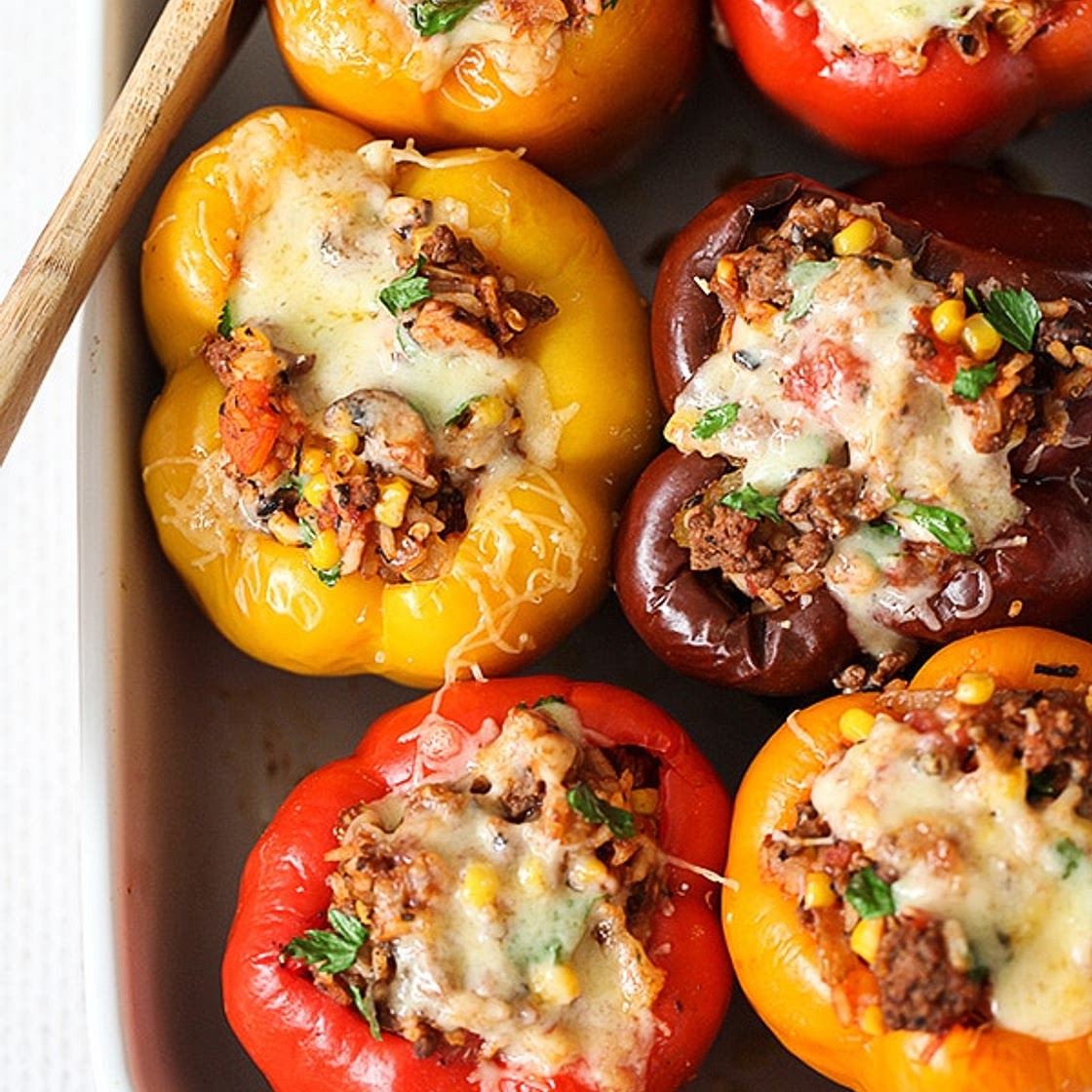 BEST Stuffed Bell Peppers with Ground Beef