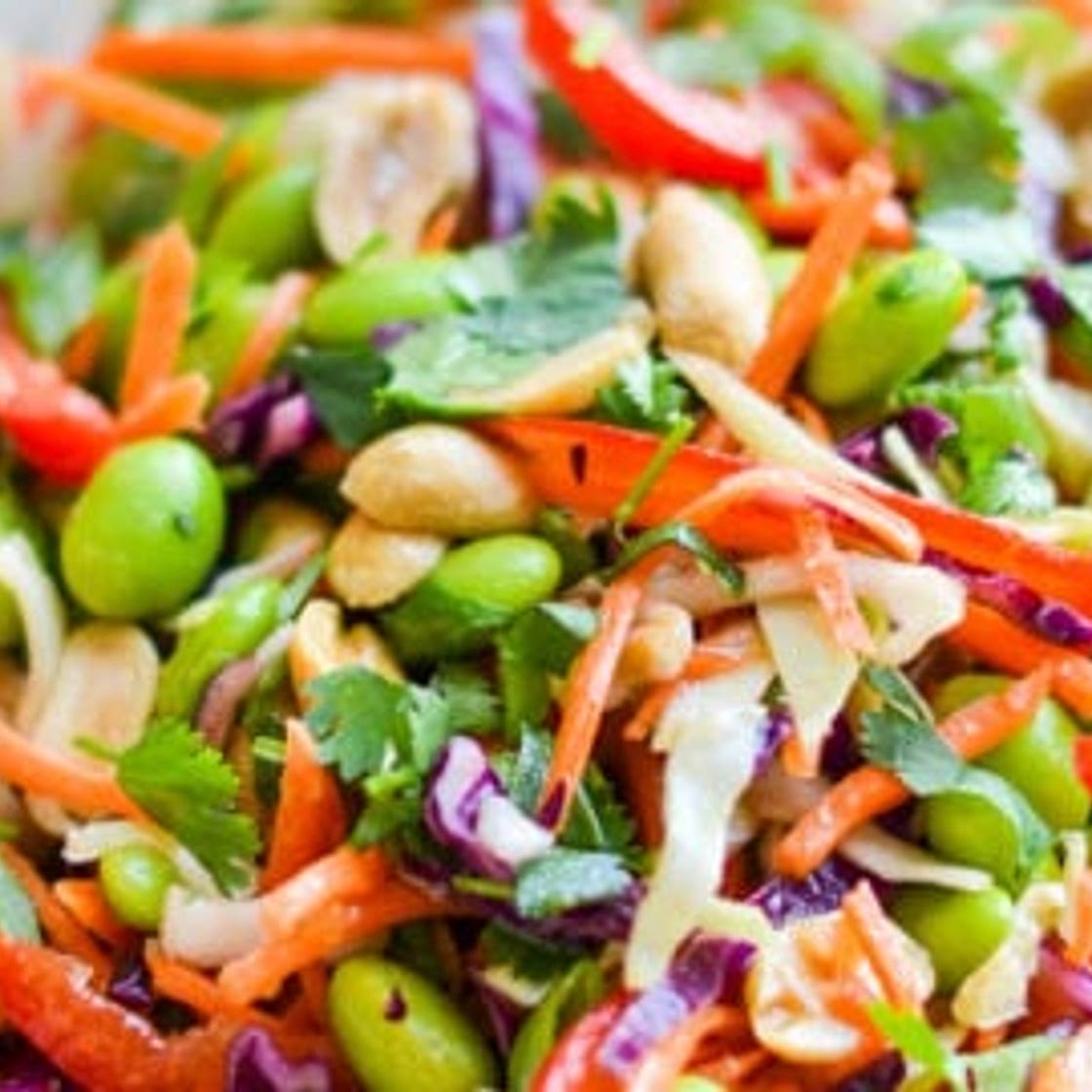Asian Slaw with Ginger Peanut Dressing