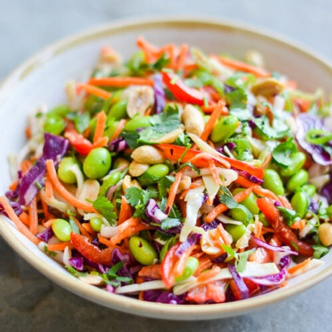 Asian Slaw with Ginger Peanut Dressing