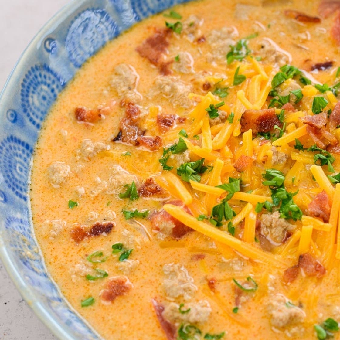 Bacon Cheeseburger Soup (keto + low carb)