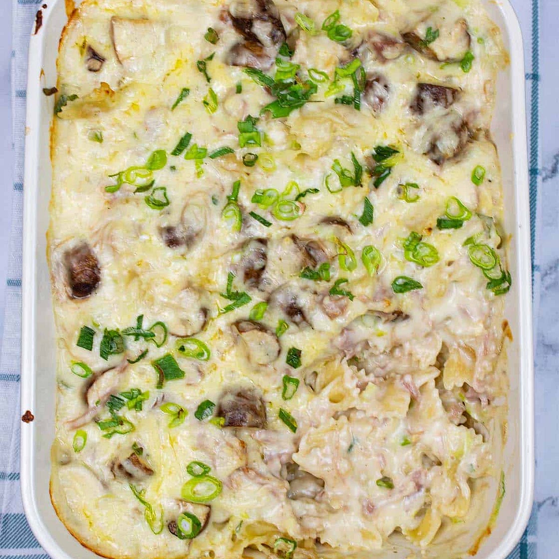 Creamy Ham and Mushroom Pasta Bake