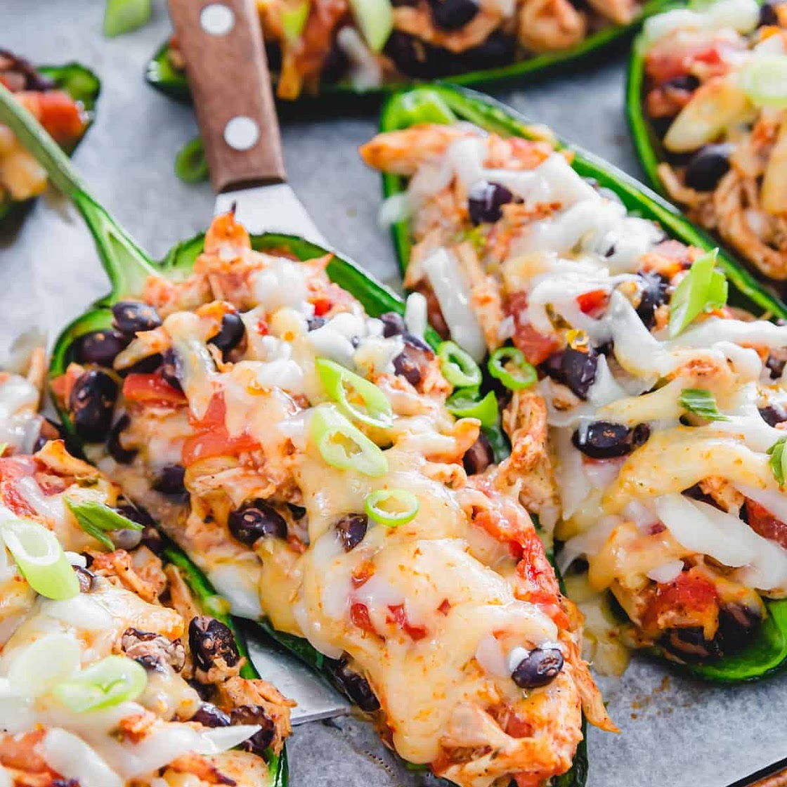 Chicken Stuffed Poblano Peppers